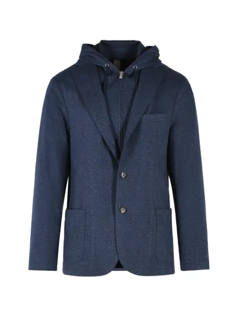 Eleventy herringbone hooded blazer