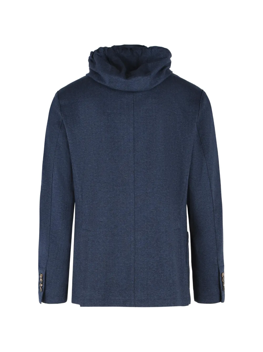 Eleventy Blazer met visgraatpatroon en capuchon Blauw