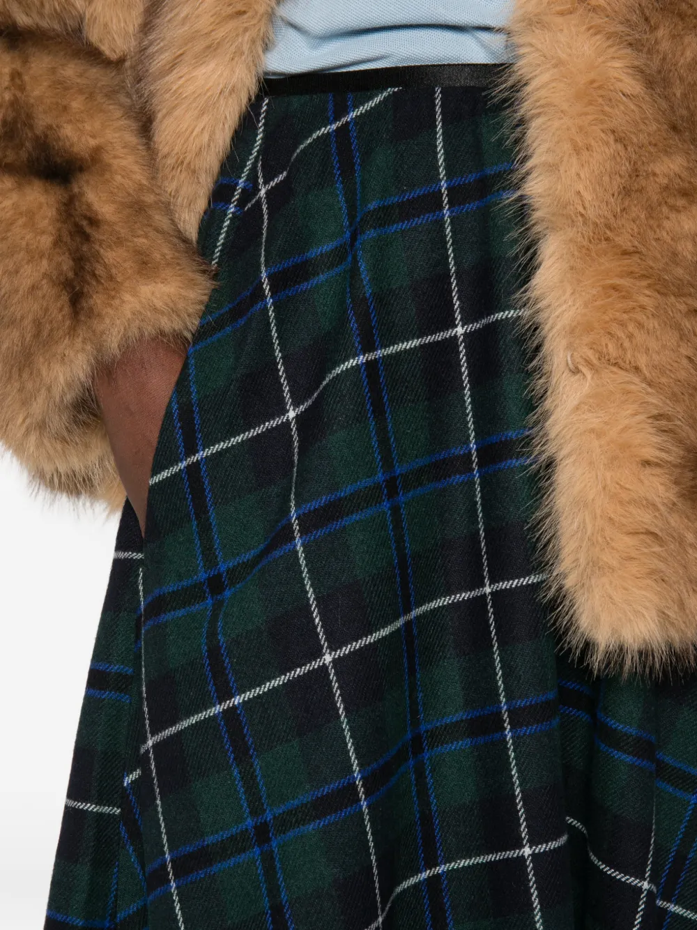 Maje check-pattern midi skirt Groen
