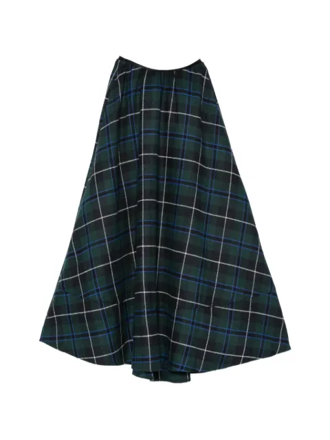Maje check-pattern midi skirt