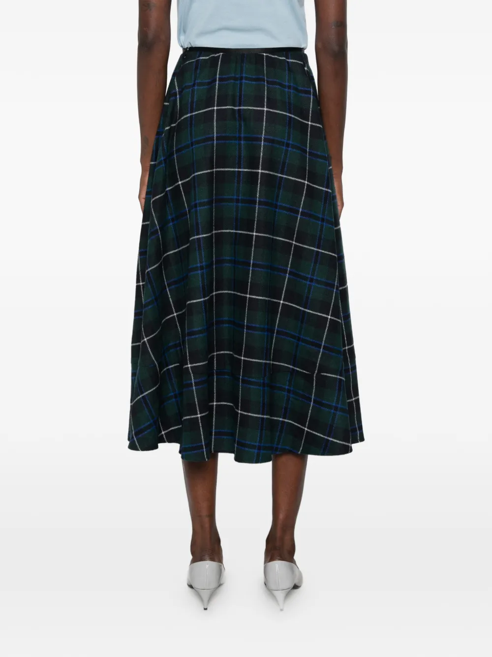 Maje check-pattern midi skirt Groen