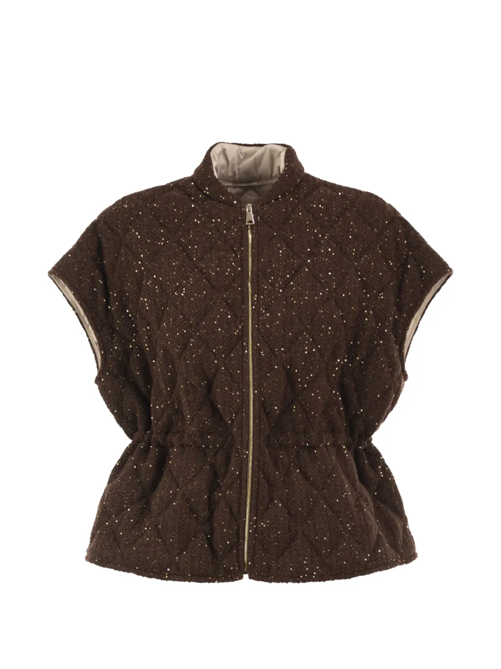 Fabiana Filippi sequin-embellished quilted gilet Bruin