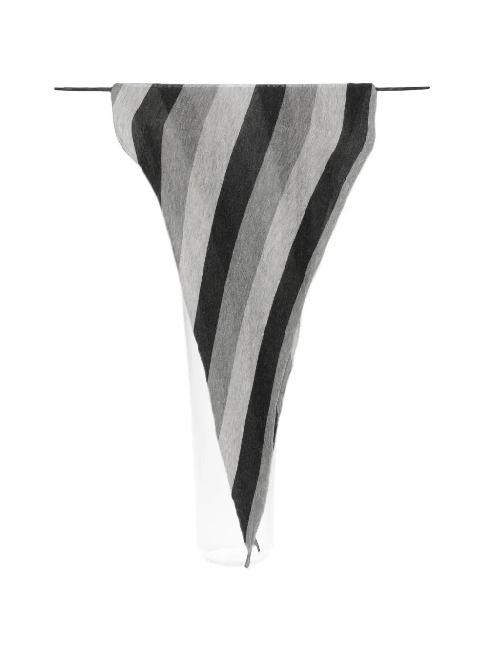 Botto Giuseppe striped triangular scarf - Grau