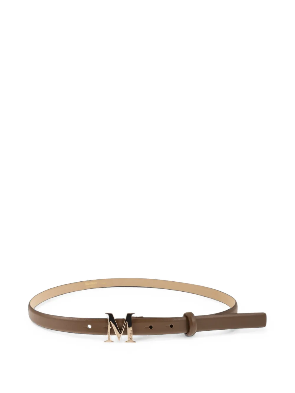 Max Mara M monogram buckle leather belt - Braun