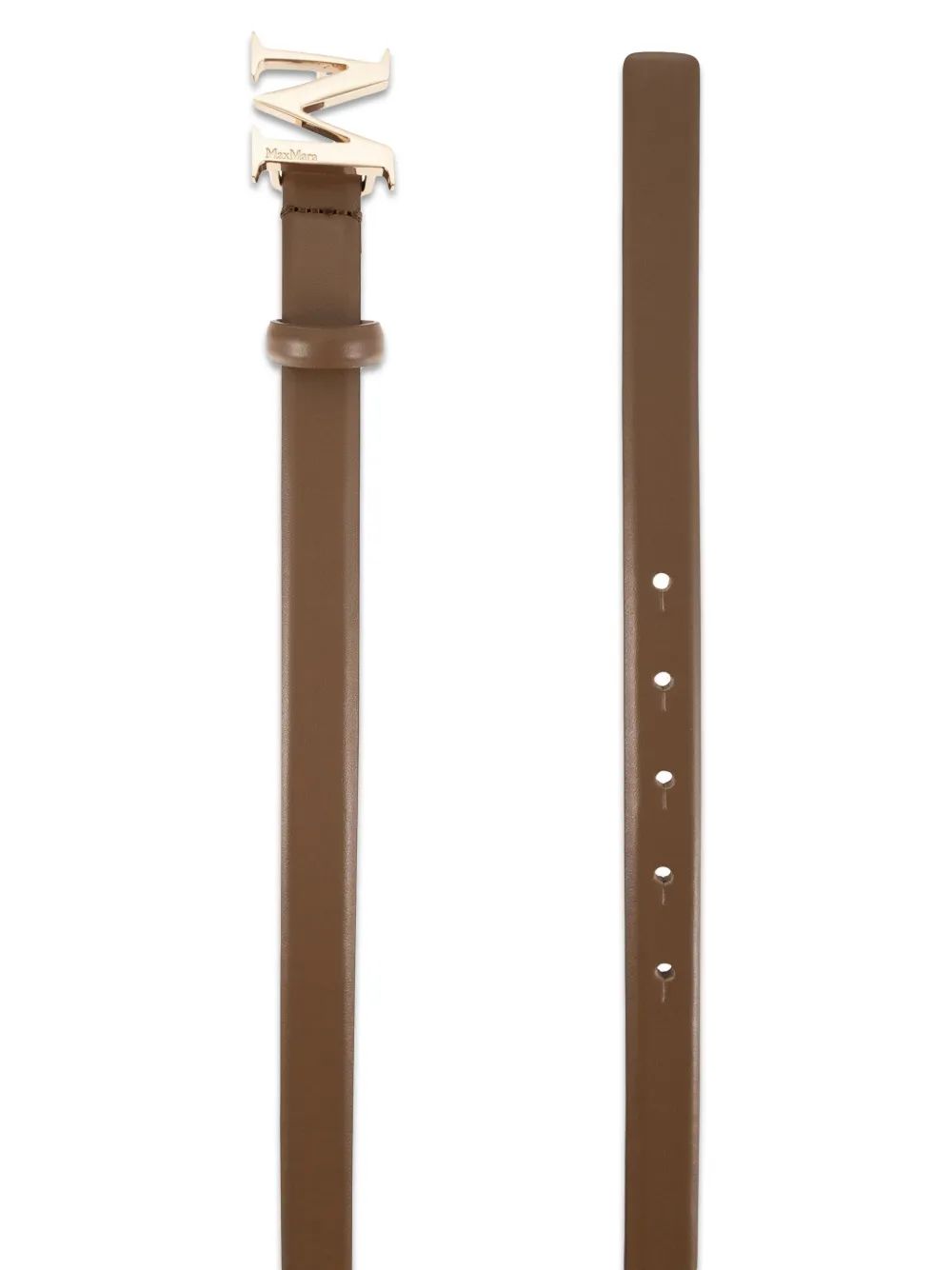 Max Mara Riem met M-monogramgesp Bruin