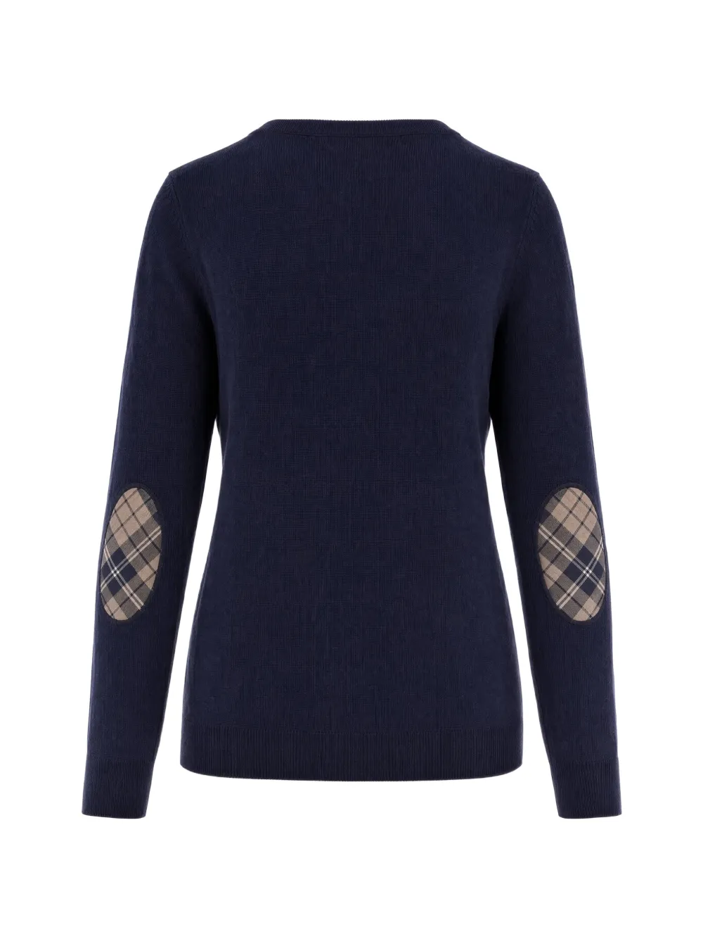 Barbour tartan-patch sweater Blauw
