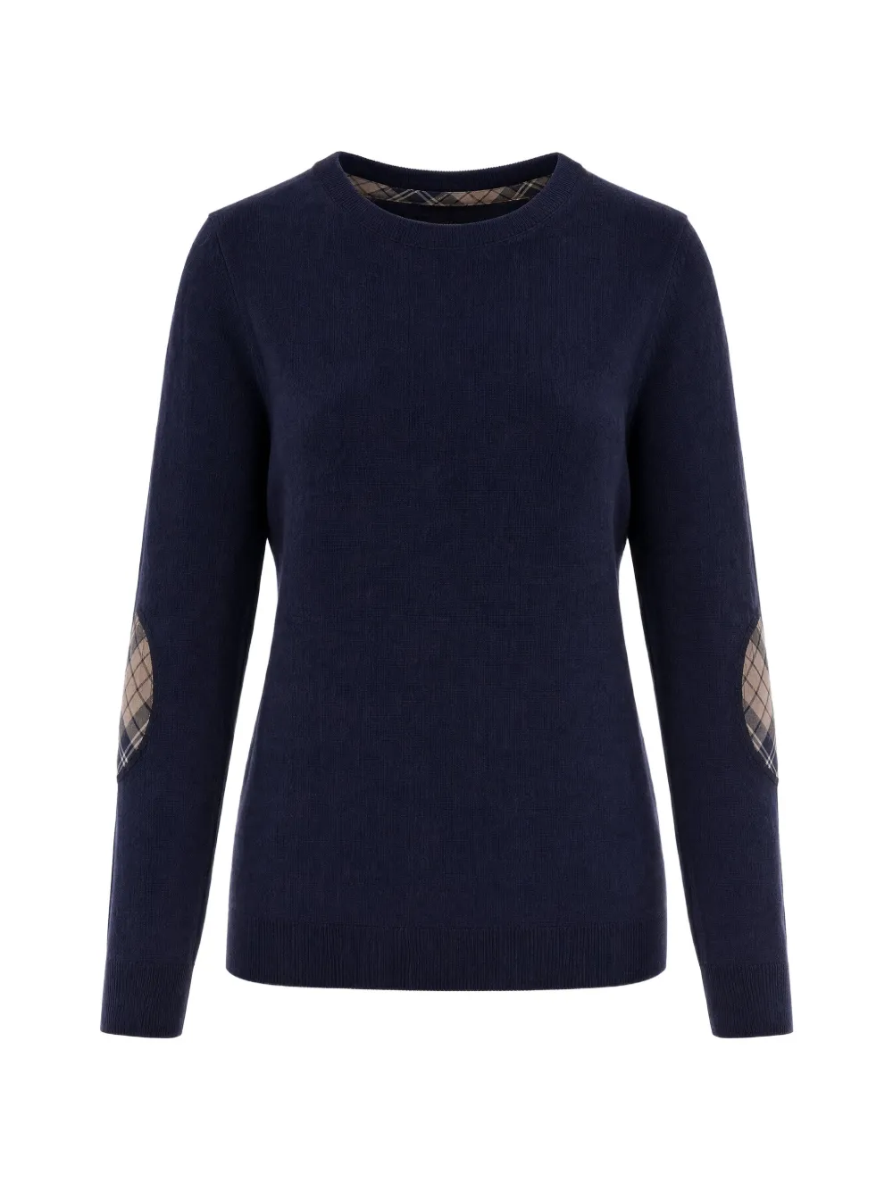 Barbour tartan-patch sweater - Blau