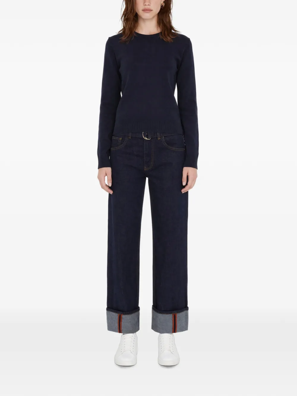 Barbour tartan-patch sweater Blauw