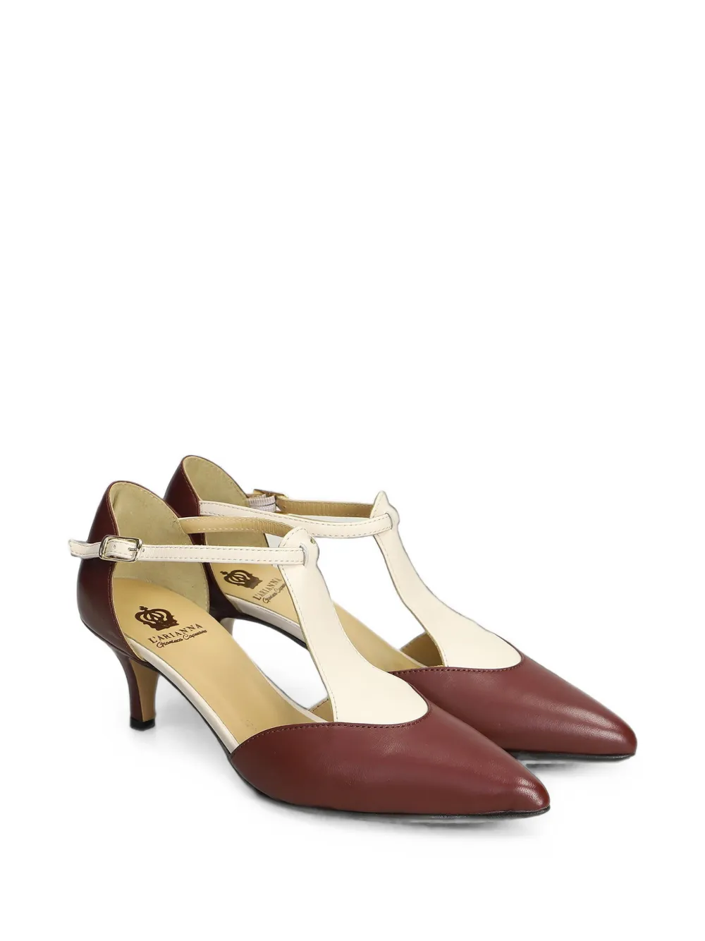L Arianna T-bar pointed-toe pumps Bruin
