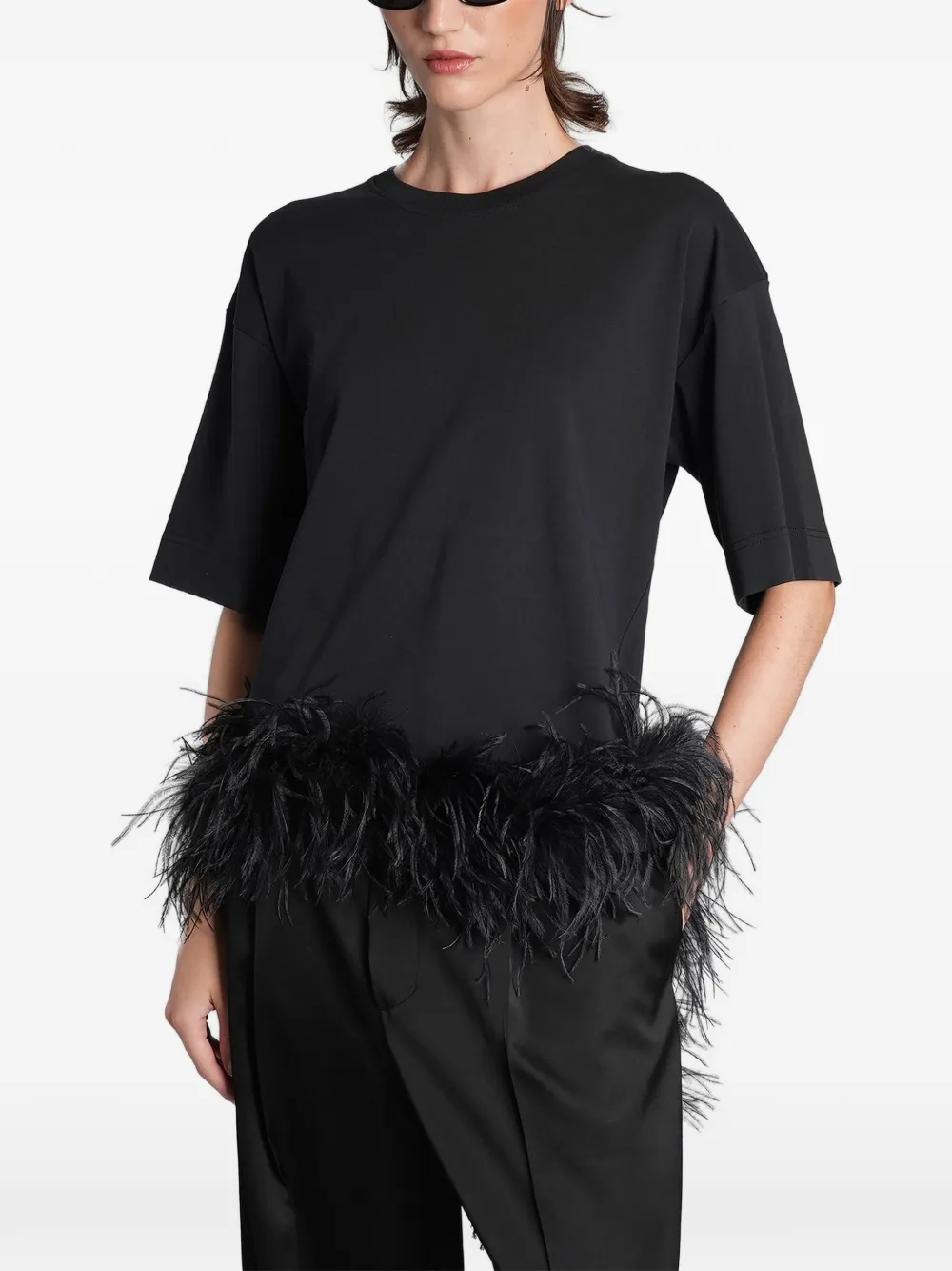 DARKPARK Smith feather-trim T-shirt