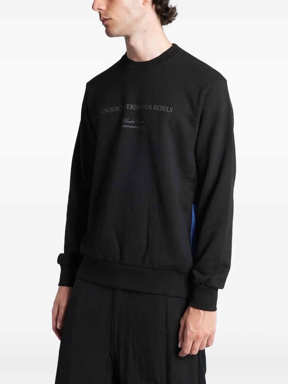 Undercover Trui met ritsdetail en tekst Zwart