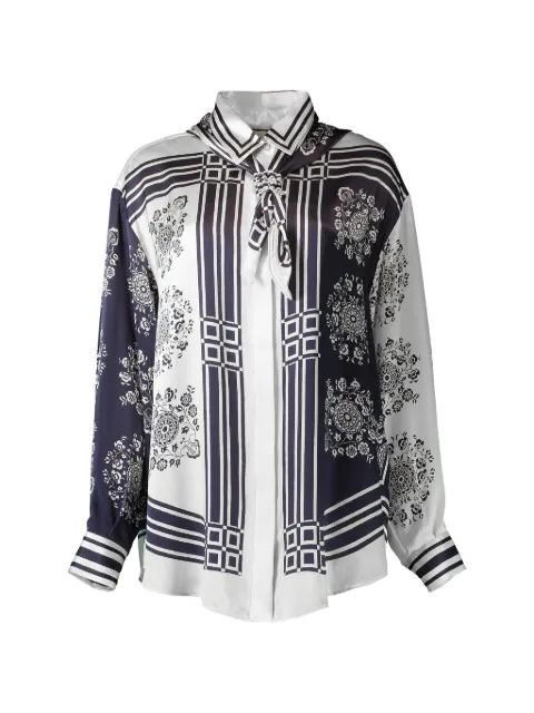 ALEMAIS Banderra scarf silk shirt