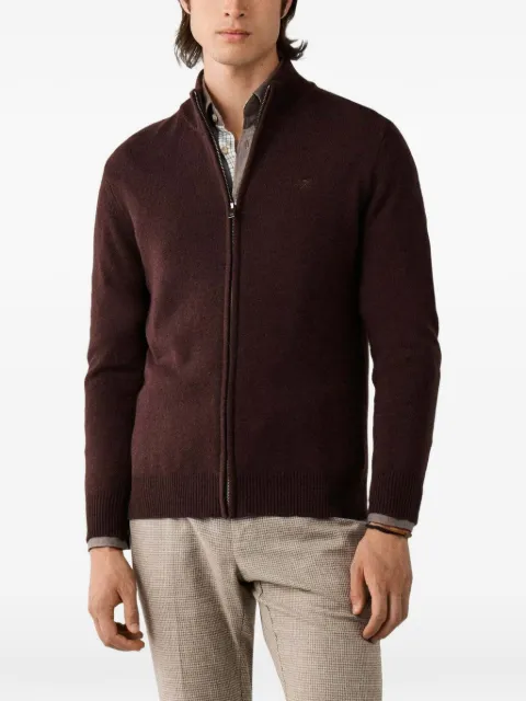 Hackett London zip-up lambswool cardigan