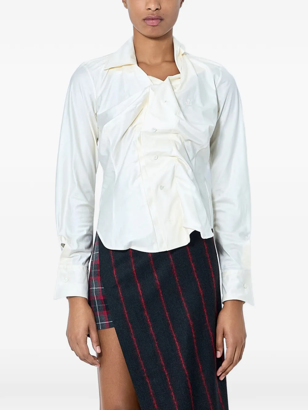 Vivienne Westwood Drunken asymmetrical ruched shirt - Nude