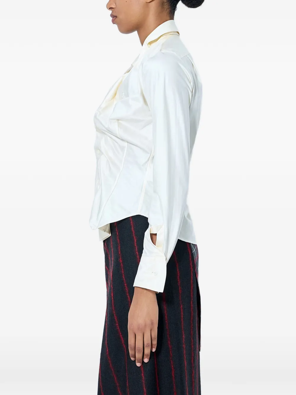 Vivienne Westwood Drunken asymmetrisch overhemd met ruches Beige