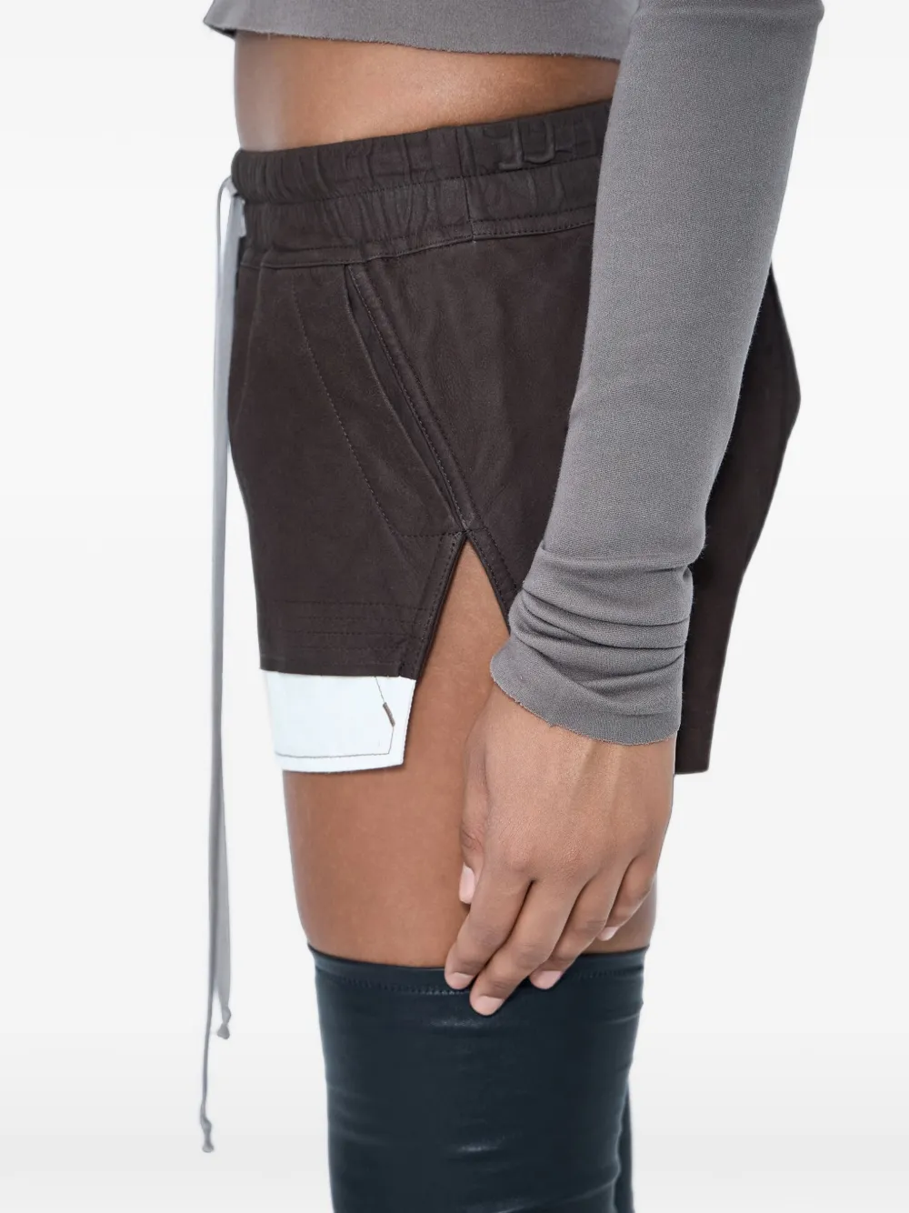 Rick Owens Fog gelaagde shorts met trekkoord Bruin