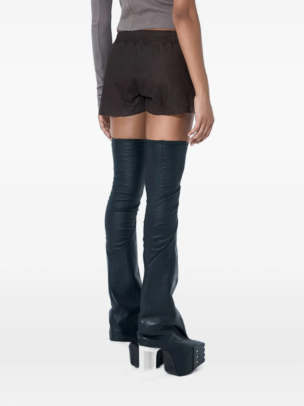 Rick Owens Fog gelaagde shorts met trekkoord Bruin