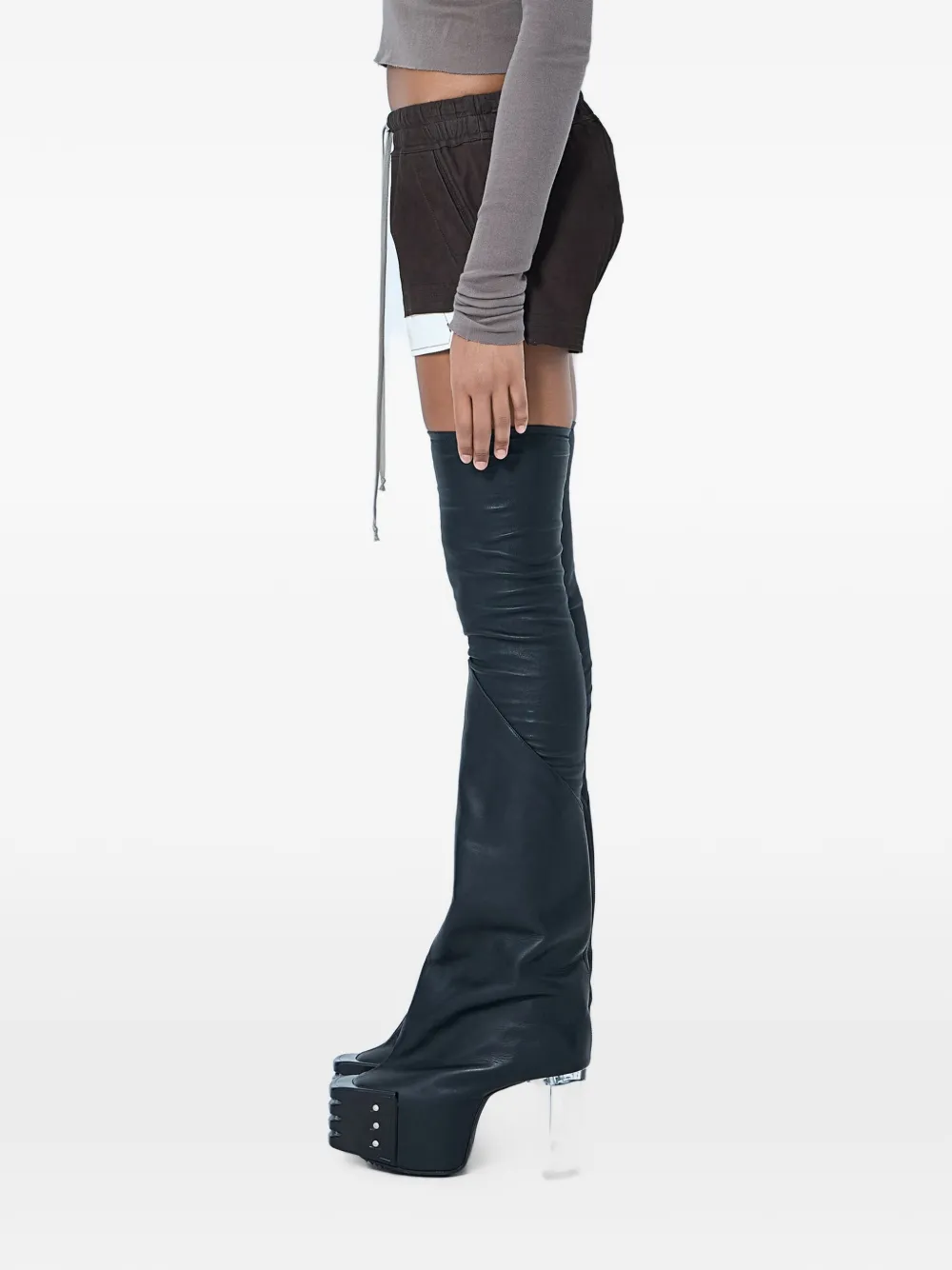 Rick Owens Fog gelaagde shorts met trekkoord Bruin