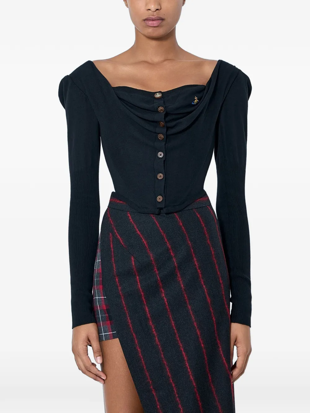 Vivienne Westwood Bea Corset draped cardigan - Nero