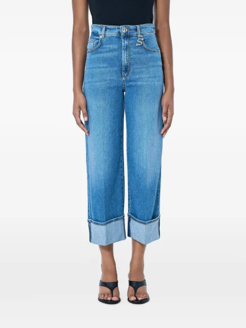 Sportmax jean crop à ourlets à revers