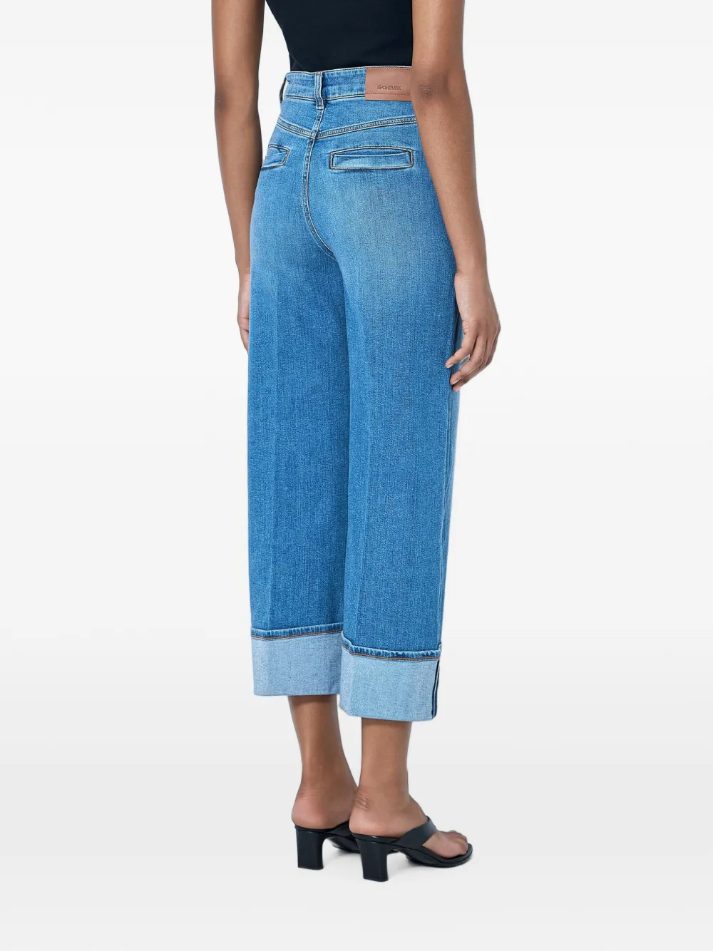 Sportmax Cropped jeans met omgeslagen pijpen Blauw