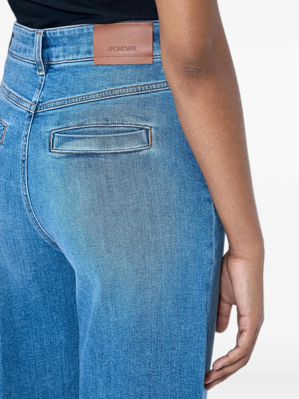 Sportmax Cropped jeans met omgeslagen pijpen Blauw