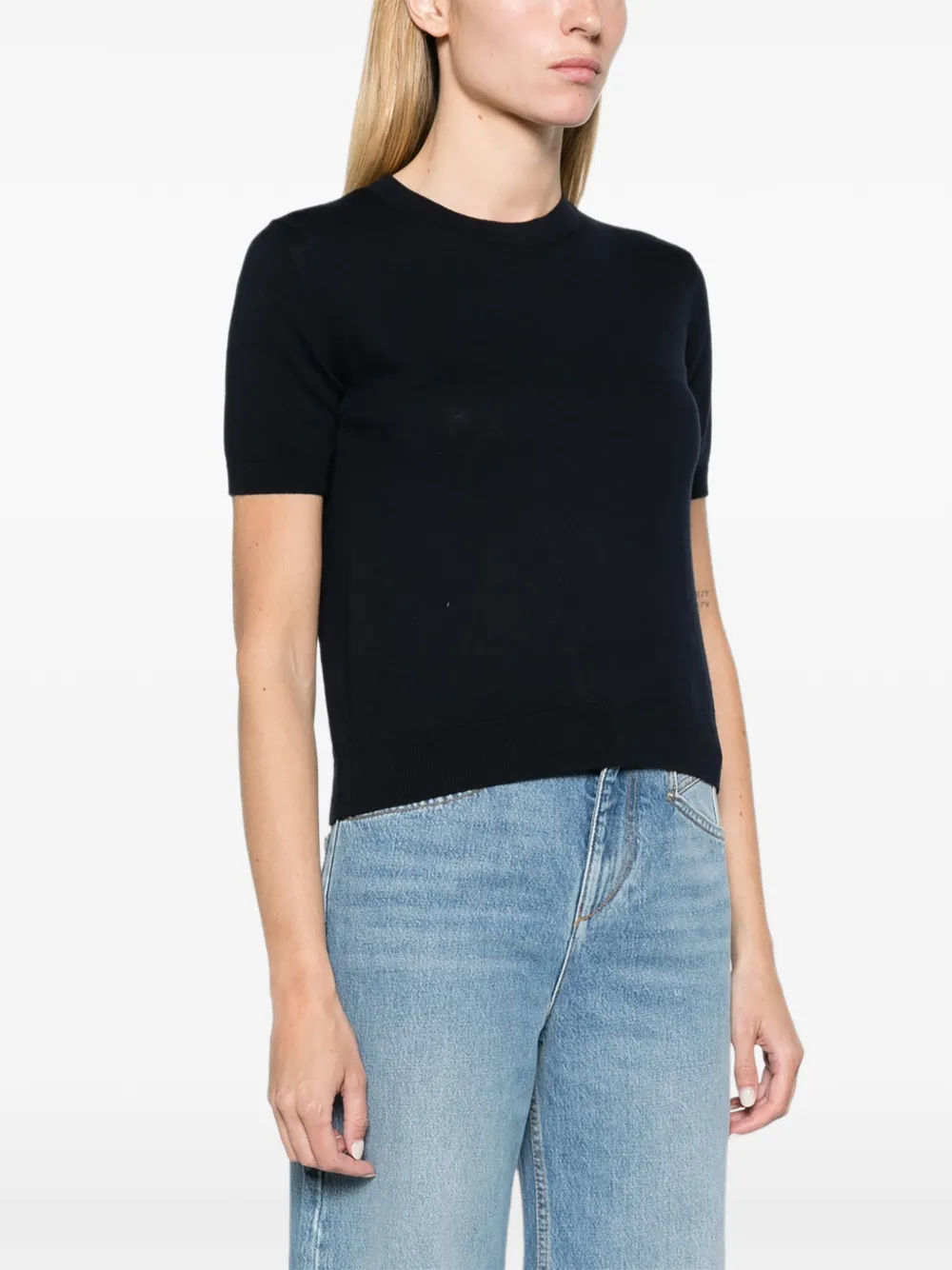 Max Mara cashmere cotton and silk yarn jumper ultramarine Blauw