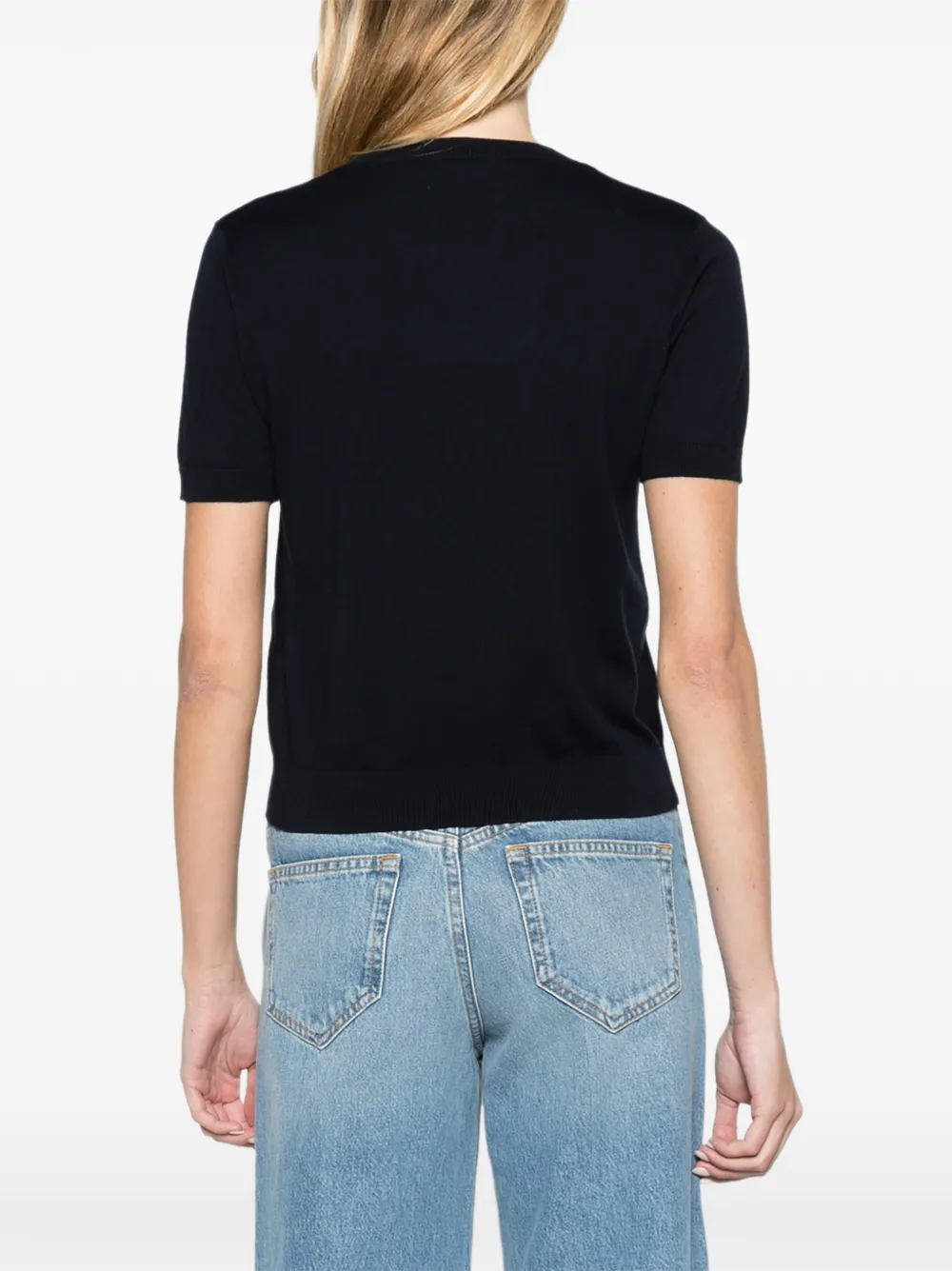 Max Mara cashmere cotton and silk yarn jumper ultramarine Blauw