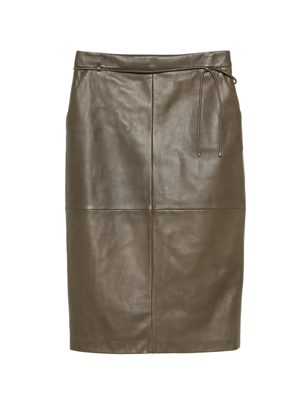 Max Mara natural nappa leather pencil skirt - kaki - Marrone