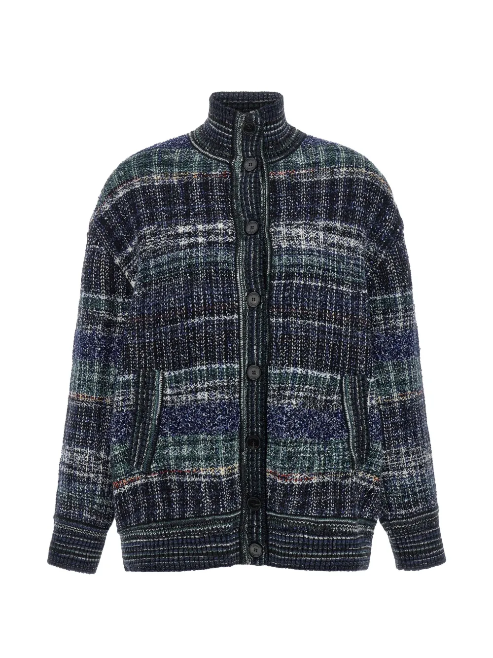 Missoni oversized wool-blend check cardigan - Blu