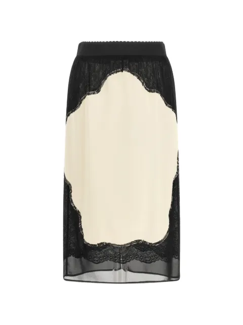 The Attico lace-insert midi skirt