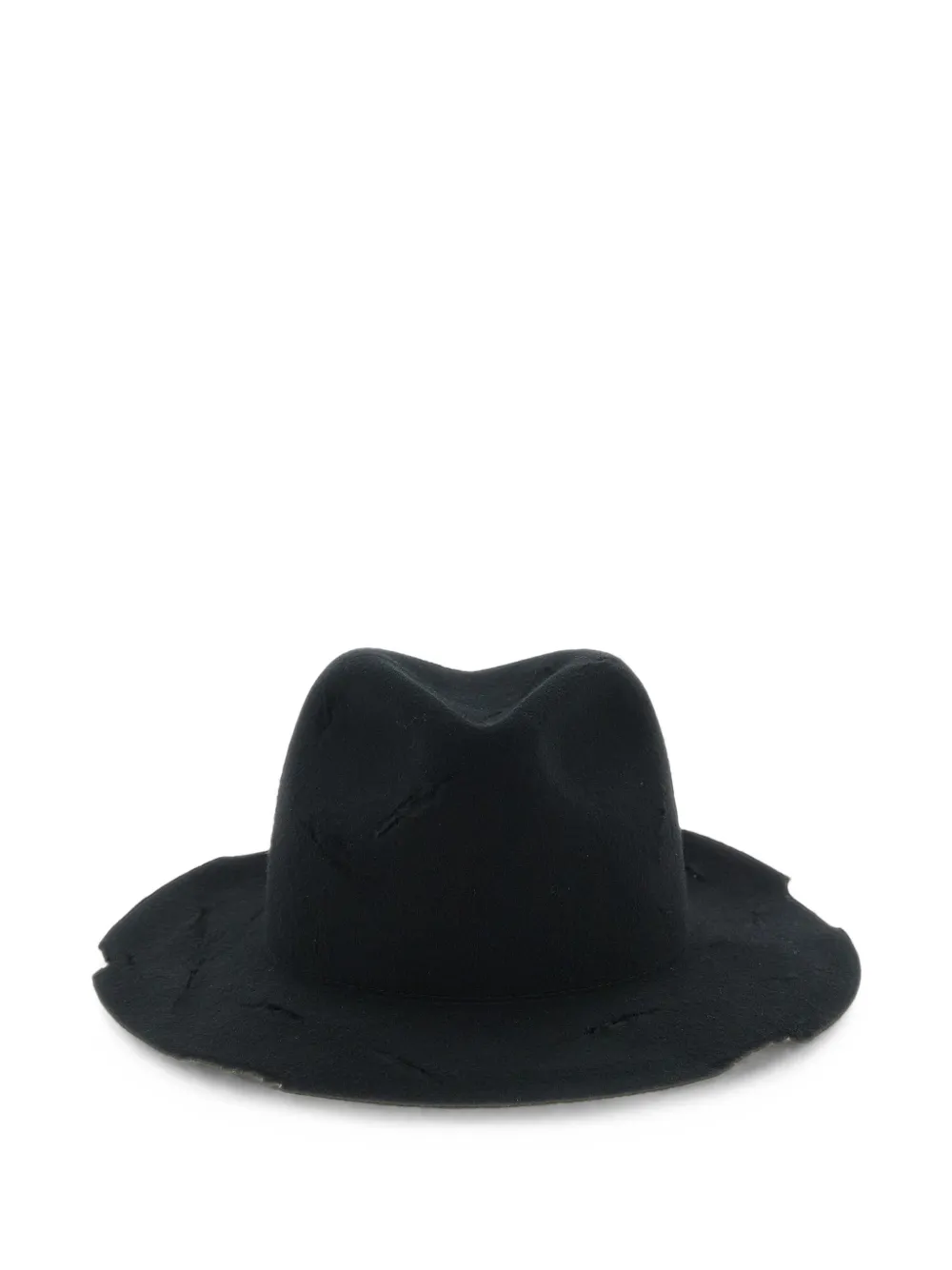 Yohji Yamamoto cut-out wool-felt hat - Nero