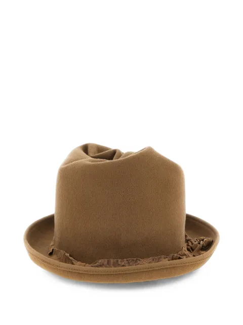 Yohji Yamamoto curled asymmetric-crown hat