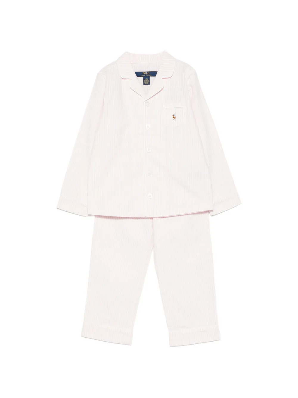 POLO RALPH LAUREN KIDS Gestreifter Pyjama mit Logo-Stickerei - Rosa