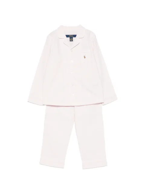 POLO RALPH LAUREN KIDS striped embroidered-logo pajama