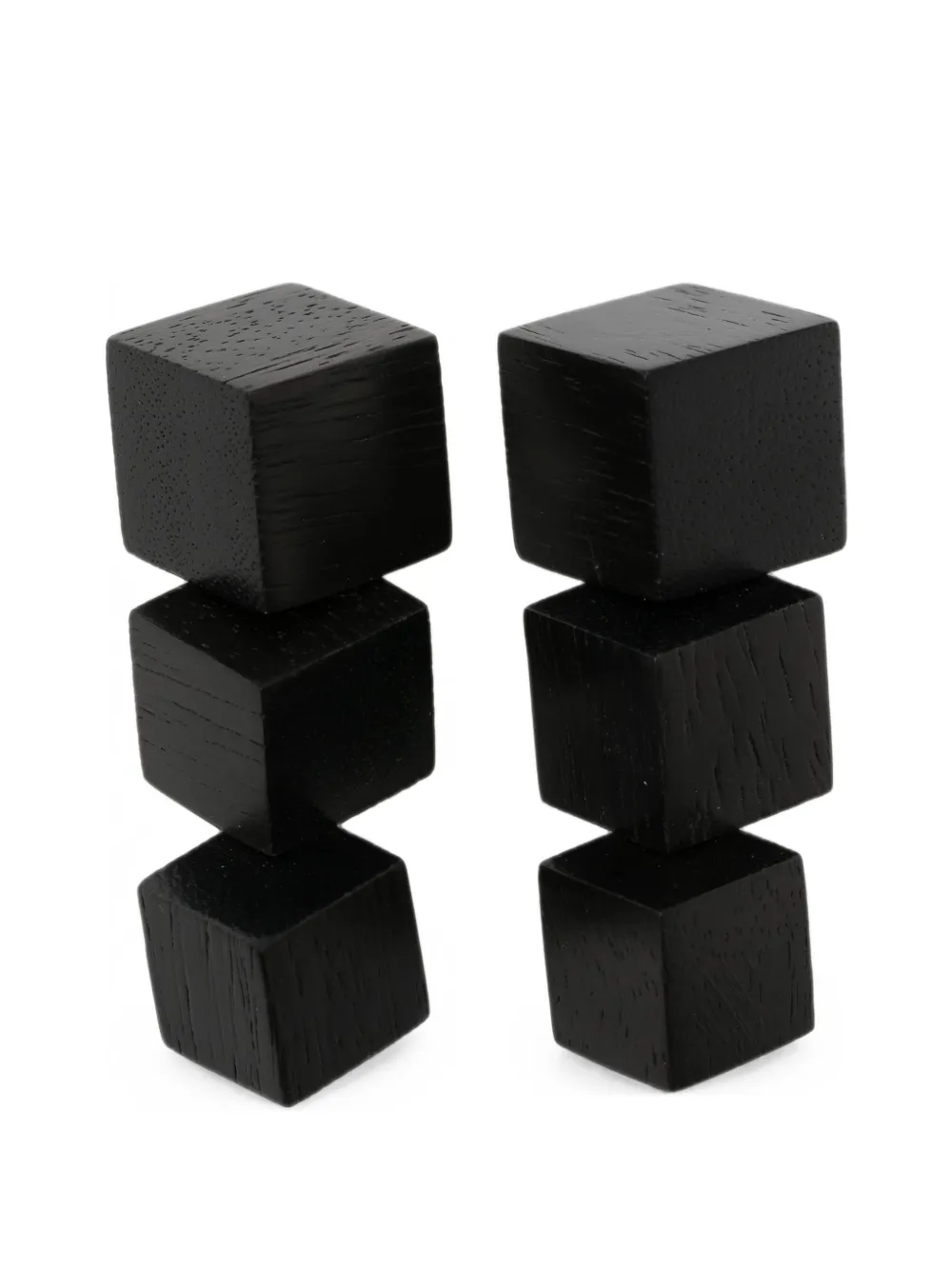 Monies geometric wood earrings - Nero