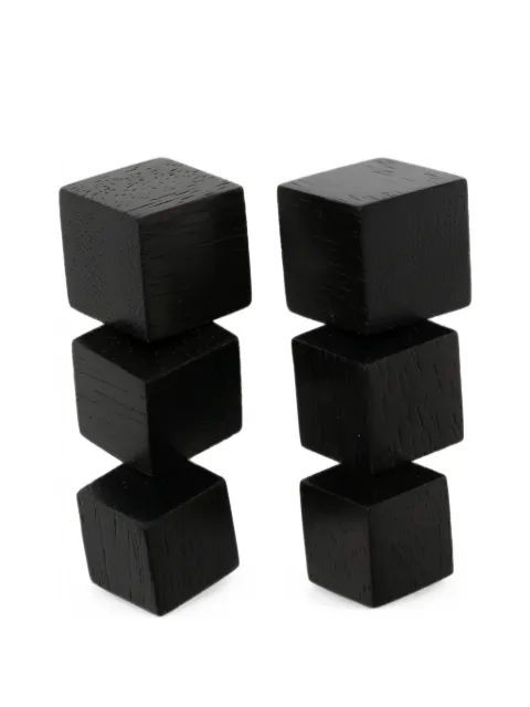 Monies geometric wood earrings