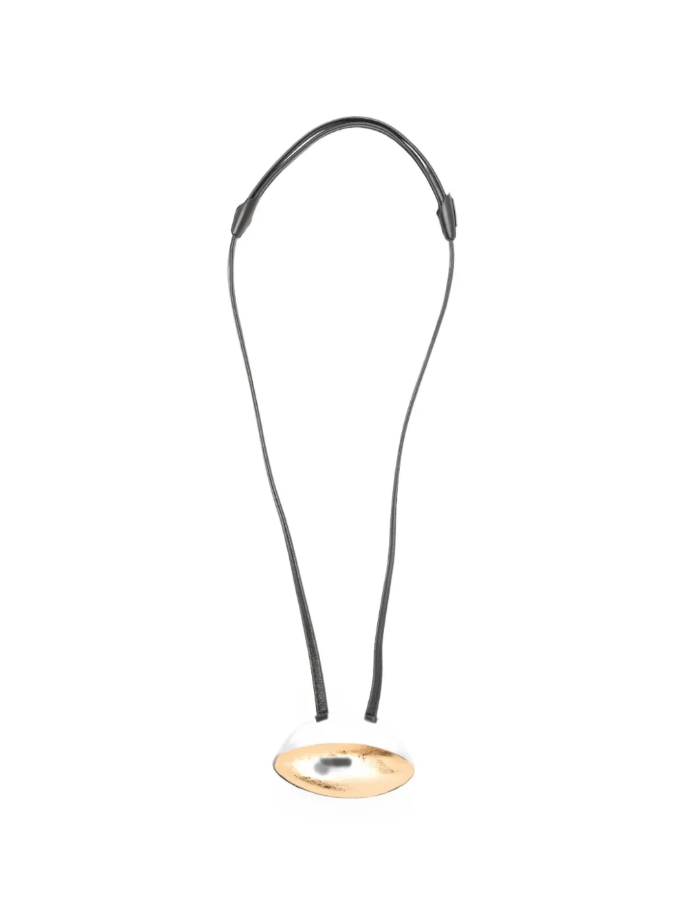 Monies circular-pendant cord necklace - Oro