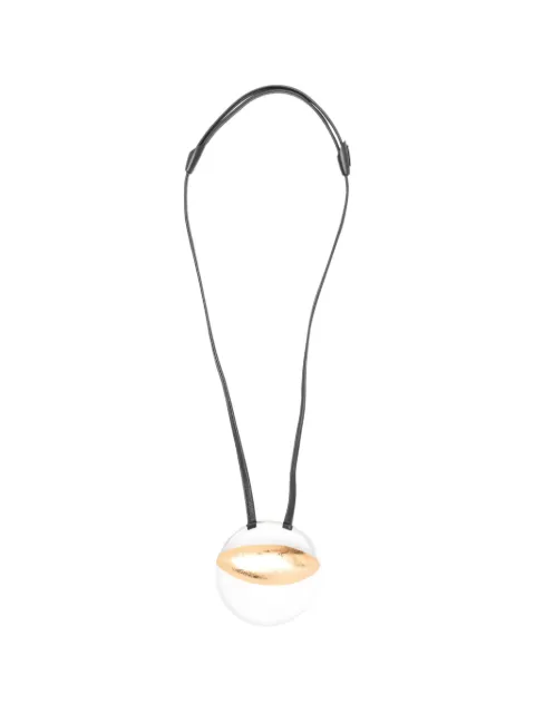 Monies circular-pendant cord necklace
