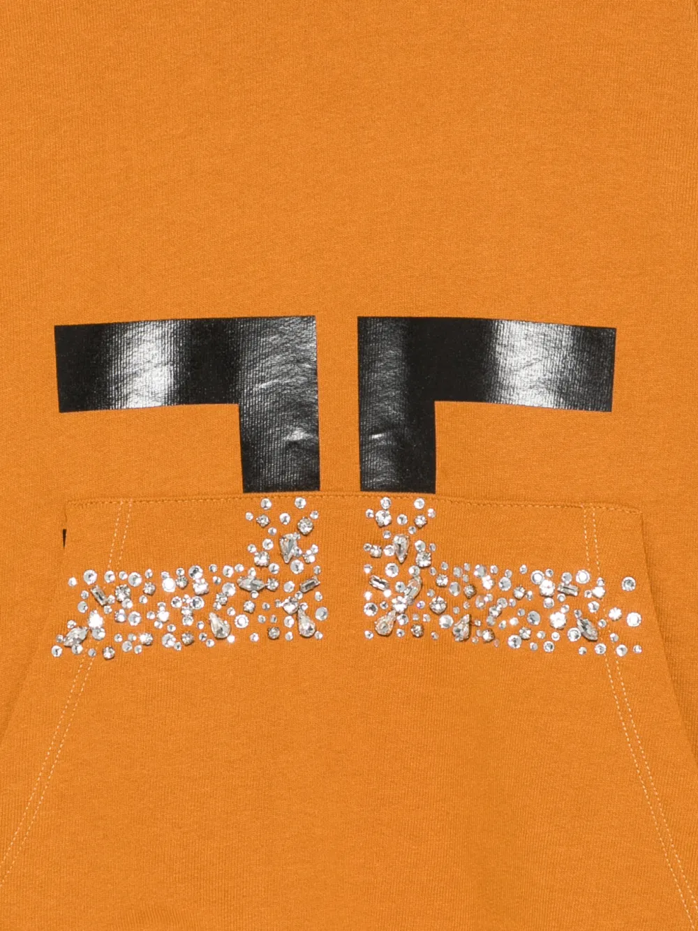 Elisabetta Franchi La Mia Bambina Hoodie verfraaid met stras Oranje