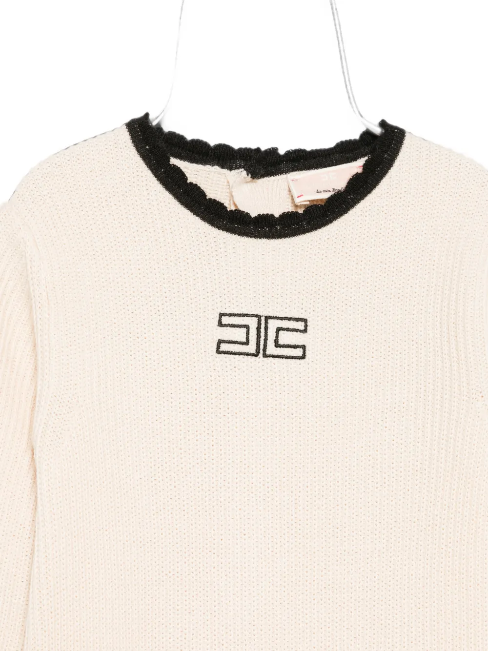 Elisabetta Franchi La Mia Bambina Romper met geborduurd logo Beige