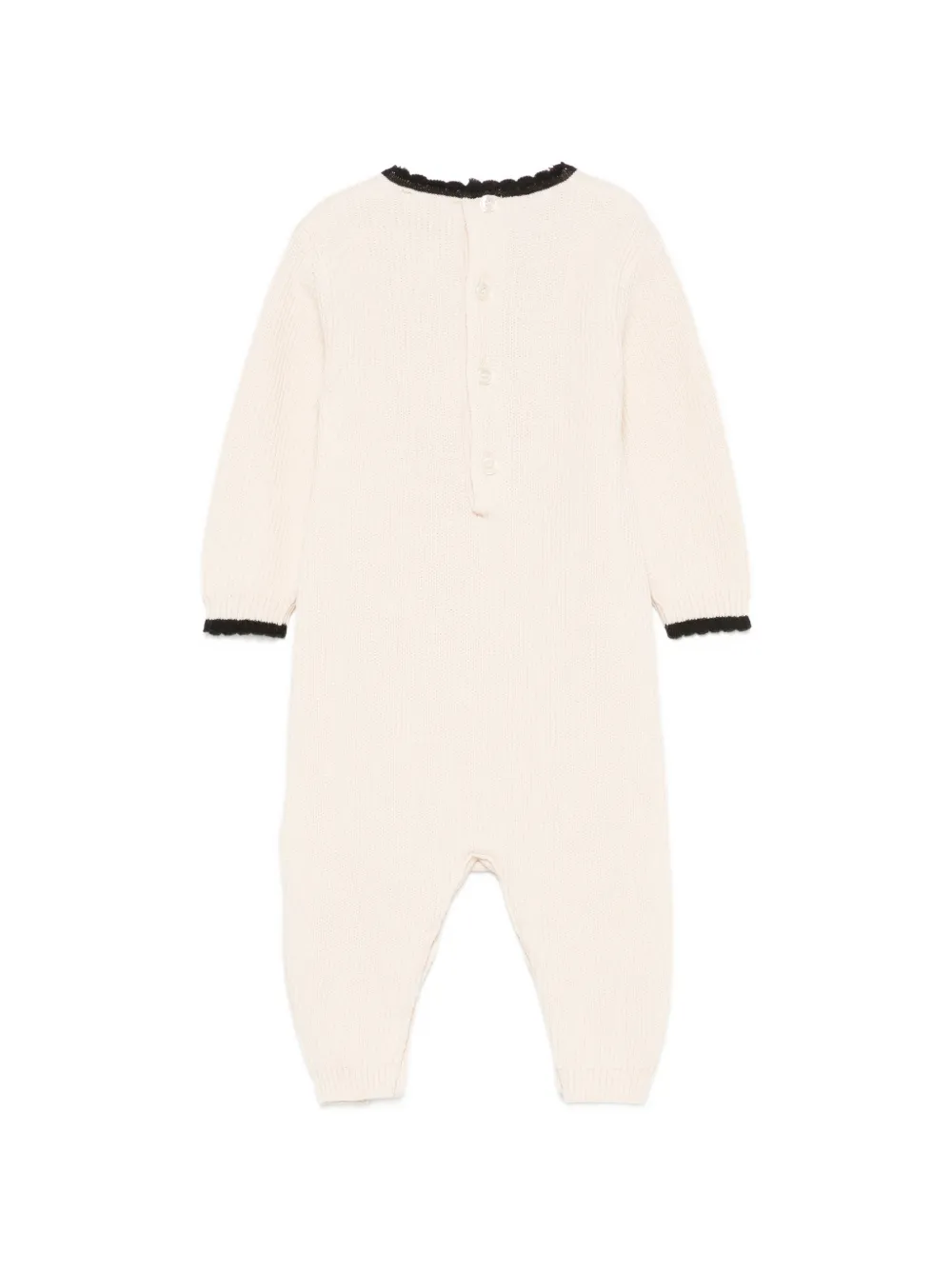 Elisabetta Franchi La Mia Bambina Romper met geborduurd logo Beige