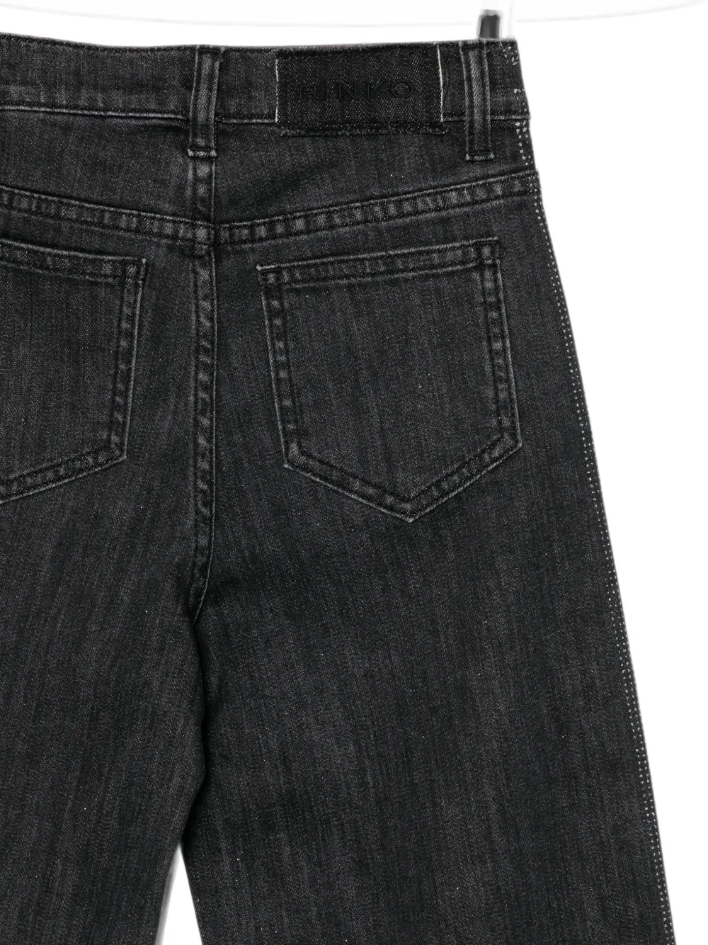 Pinko Kids Jeans verfraaid met stras en wijde pijpen Grijs