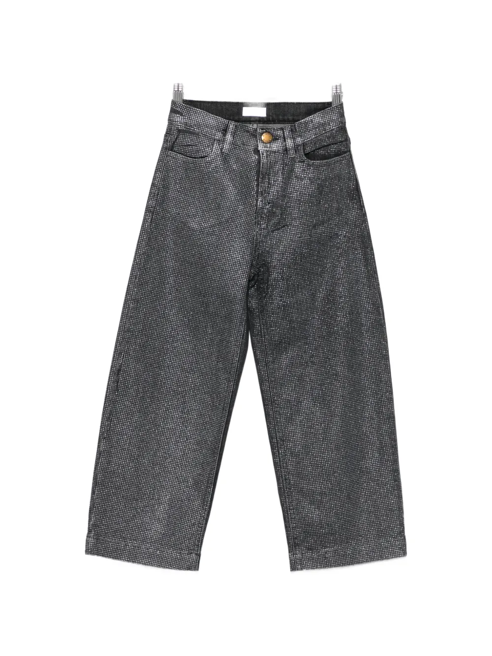 Pinko Kids rhinestone-embellished wide-leg jeans - Grigio