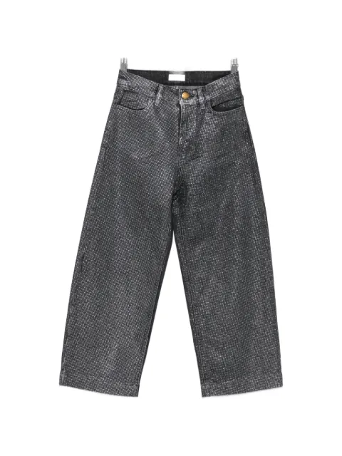 Pinko Kids rhinestone-embellished wide-leg jeans