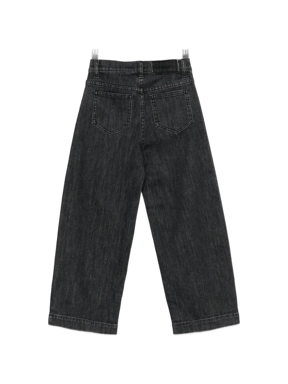 Pinko Kids Jeans verfraaid met stras en wijde pijpen Grijs