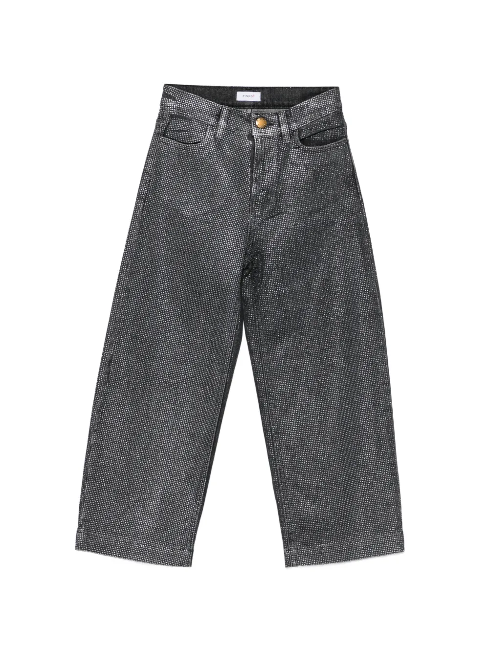 Pinko Kids rhinestone-embellished wide-leg jeans - Grigio
