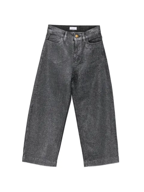 Pinko Kids rhinestone-embellished wide-leg jeans