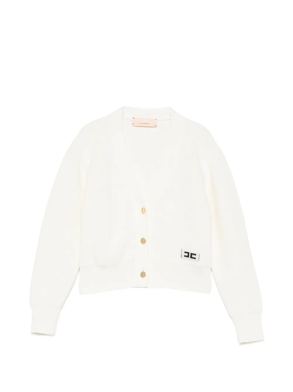 Elisabetta Franchi La Mia Bambina Cardigan con scollo a V - Bianco