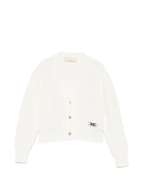 Elisabetta Franchi La Mia Bambina logo-patch V-neck cardigan
